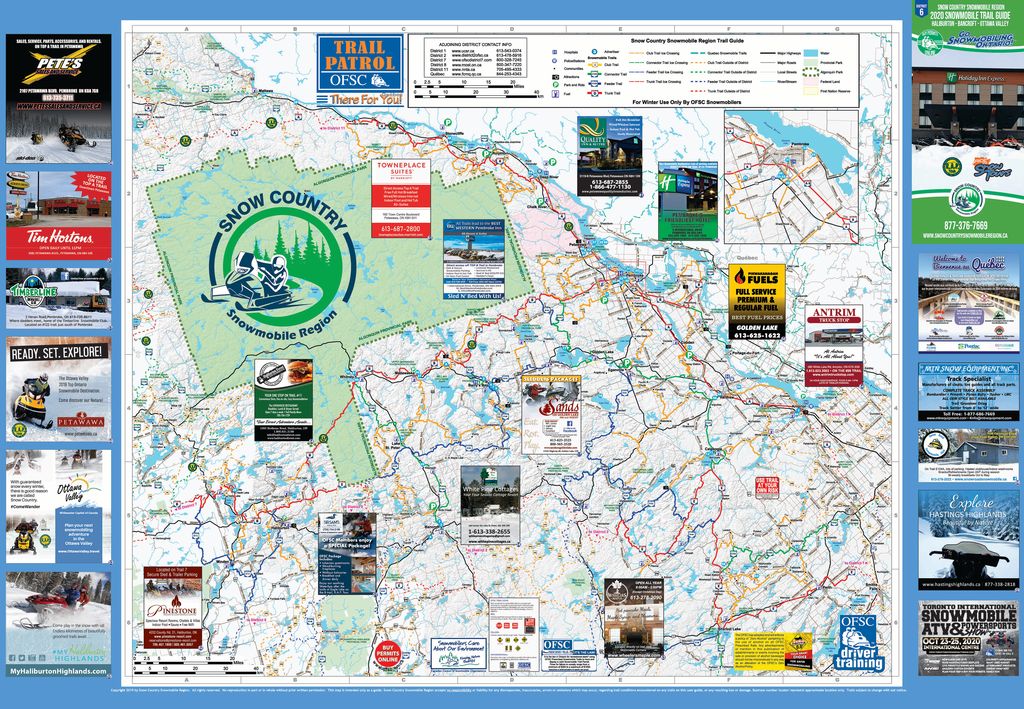 Ofsc Trail Map 2020 Trail Guides - Snow Country Snowmobile Region